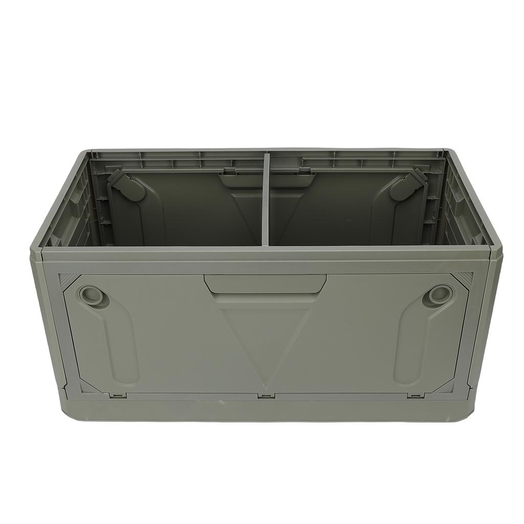 Camping Box Car Organizer PP Foldable Stackable Camping Storage Bin Trunk Organizer with Lid for Outdoor Picnic Green
