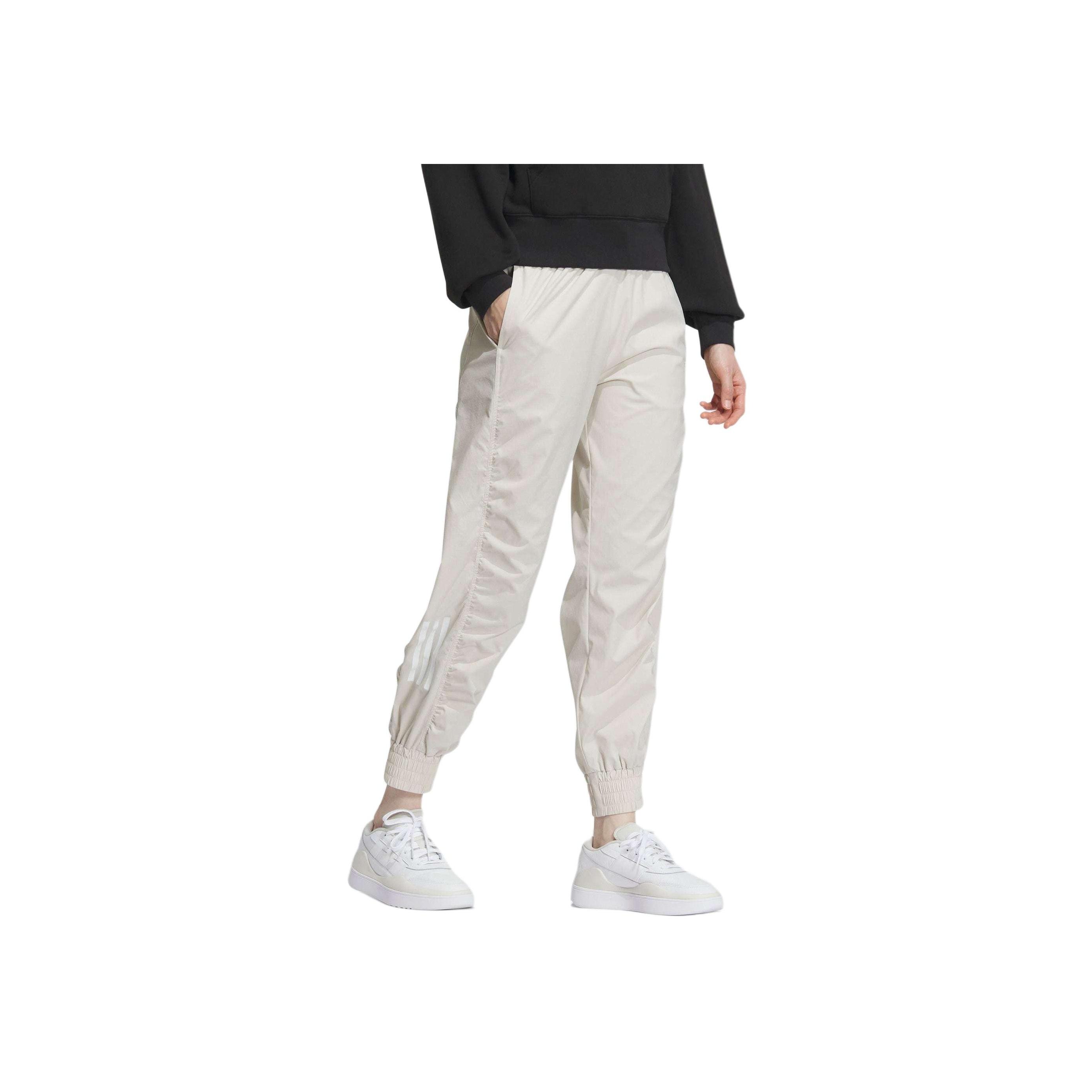 

Adidas Sportswear Striped Print Vintage Mid Waist Cuffed Sports Pants, Women Phosphor Brown Long Pants JE3199 2XL