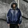 Trendy Hoodie met Rafelranden, Verdikt Fleece-Gevoerd met Zakken, een Veelzijdig Casual Buitenlaag voor Herfst en Winter