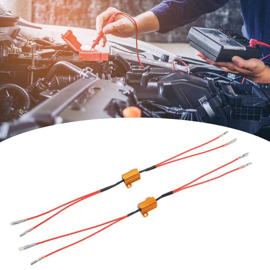 2 Pcs Error Free Load Resistor LED Light Bulbs Wiring Adapters for Daytime Running Fog Light