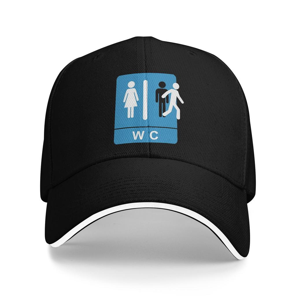 People Restroom Sign Baseball Cap Casual Sandwich Caps Unisex Adjustable Sun Cap Running Golf