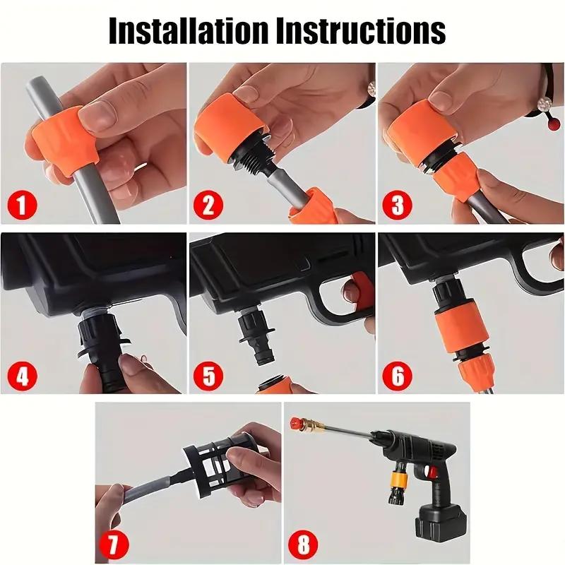 300w Cordless Stainless Steel High Pressure Power Car Wash Handheld Car Wash Gun, Foam Gun Cleaning Tool, Cordless Rechargeable Design for Car Washing