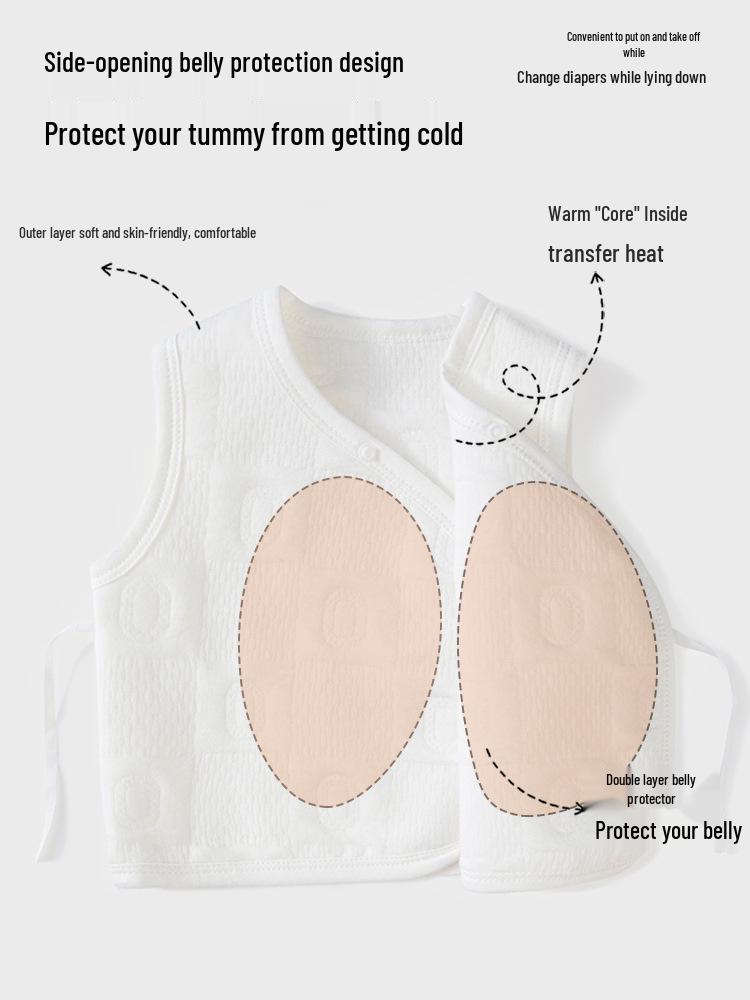 Newborn Double-Layer Quilted Cotton Vest for Boys & Girls - Spring/Autumn