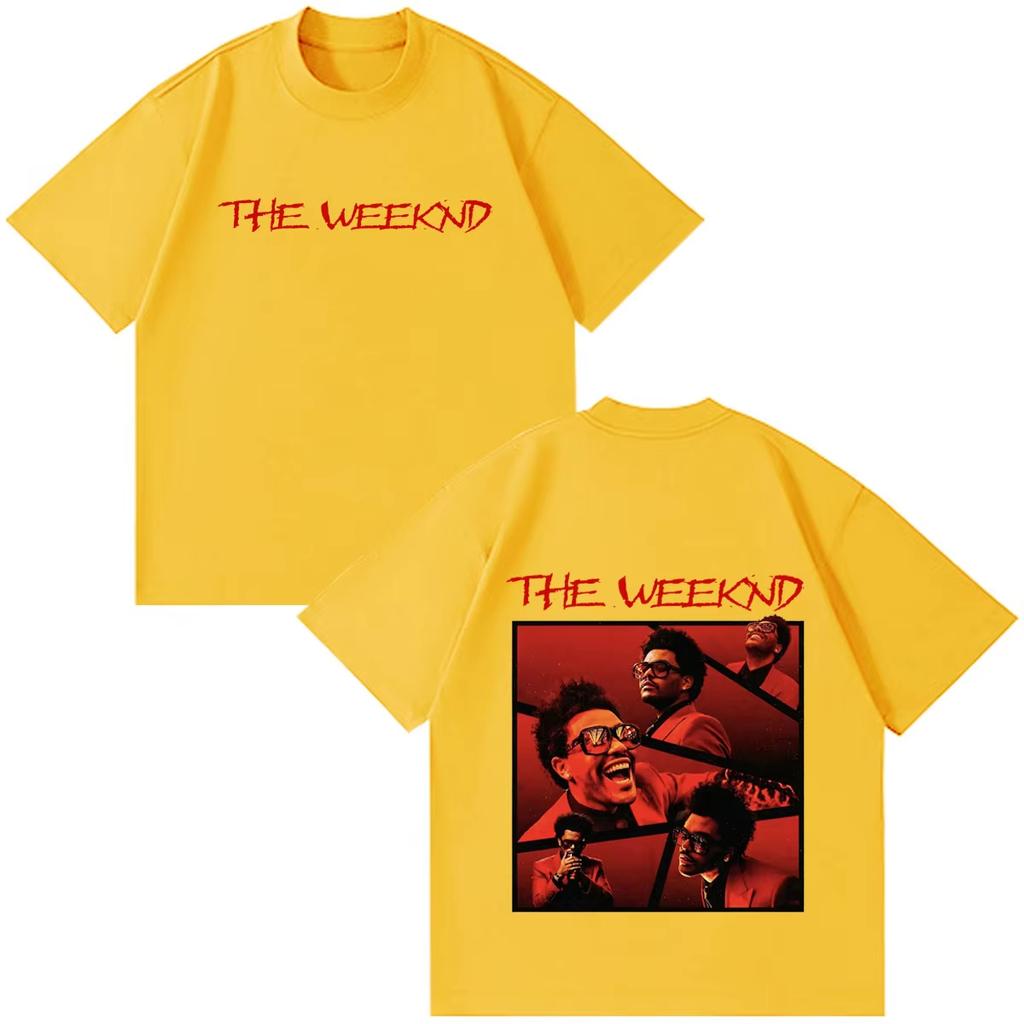 2026 Summer Unisex Fashion Loose Casual Retro Short Sleeve T-shirt Printed with The Weeknd's 2026 World Tour Patterns