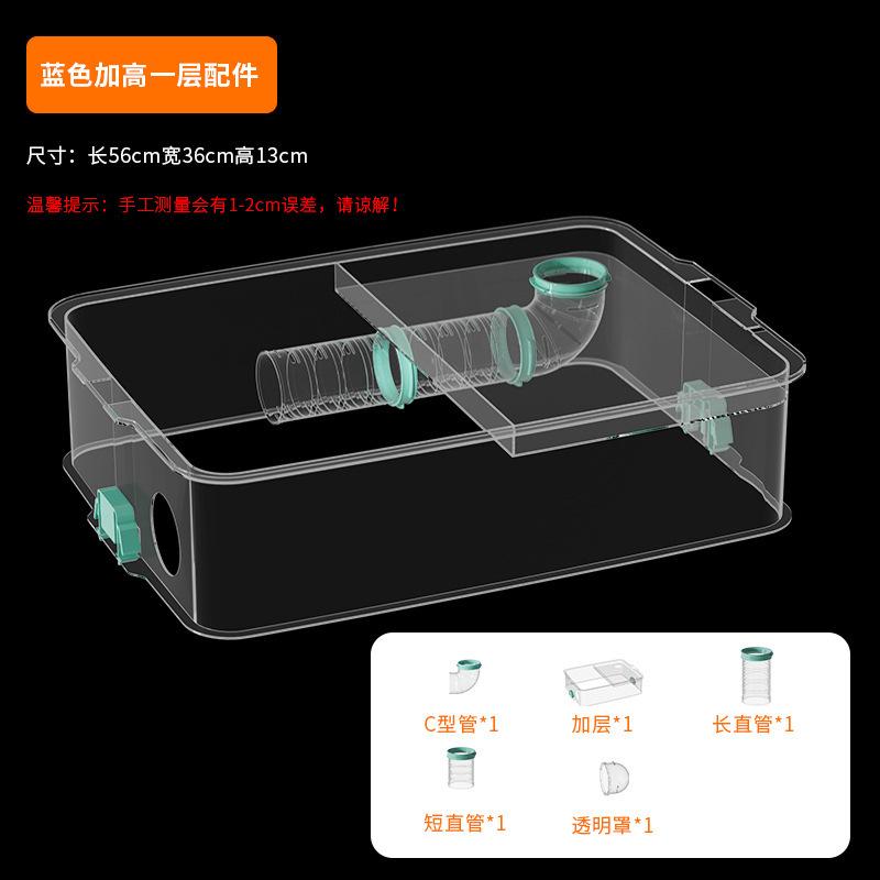 Large Hamster Cage Three Levels Raised Acrylic Transparent Habitat Spacious Pet Villa DIY Luxury Tunnel Hamster Playground
