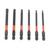 6Pcs Electric Impact Driver Cross Drill Bit Strong Magnetic Black 14in Hex Shank Screwdriver Bit