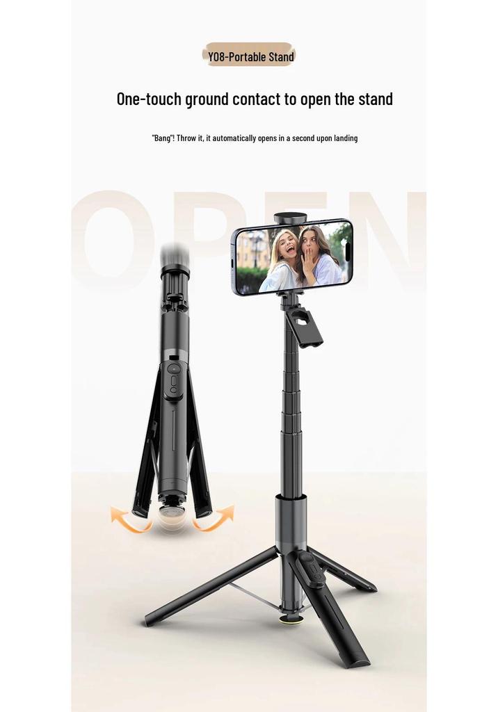 Y08 Integrated Auto-Pop-Up Selfie Stick & Tripod Holder