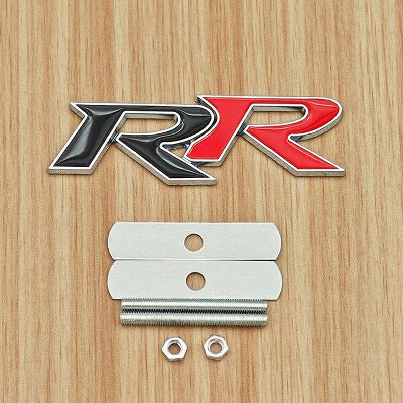 3d Metal Letters RR Logo Car Rear Trunk Sticker Front Grille Badge Emblem for Civic Mugen Accord Crv City Hrv Accessories
