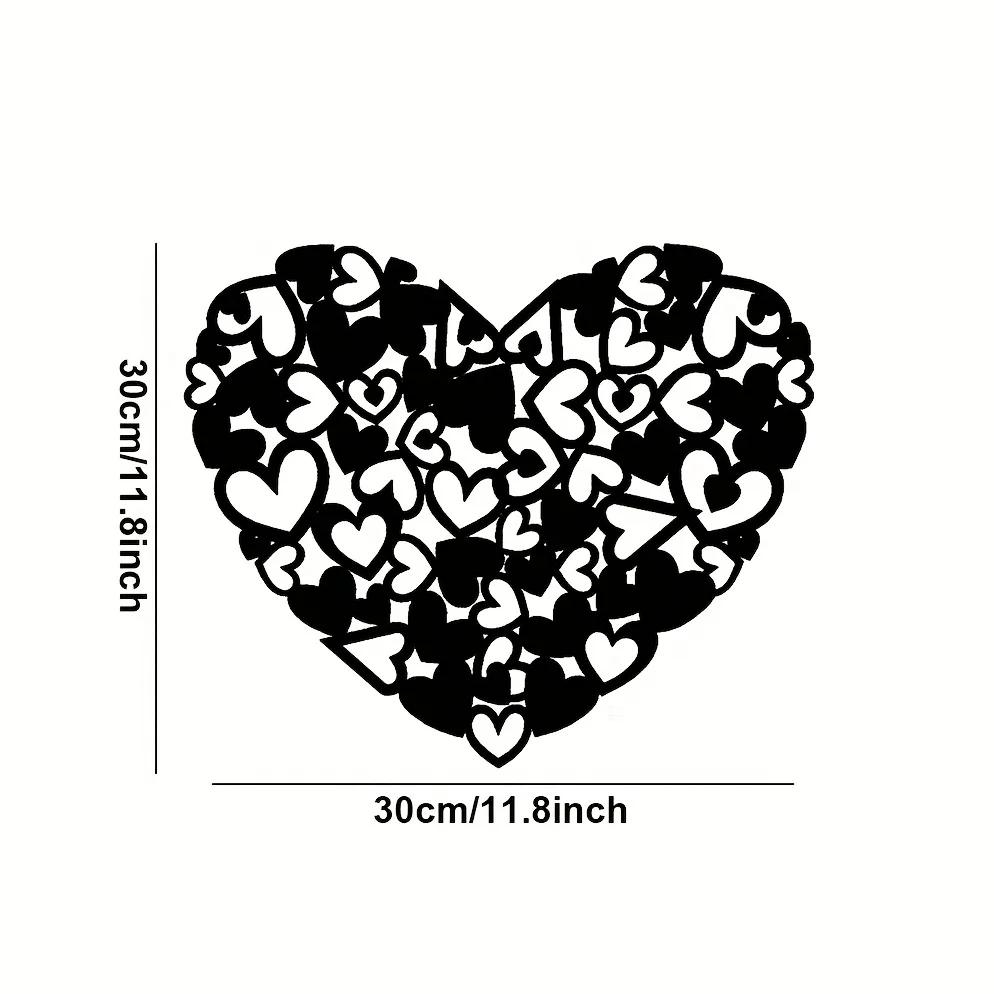 

Металлическое настенное искусство Heart of Hearts — идеальный подарок для домашнего декора гостиной, спальни и столовой чёрный