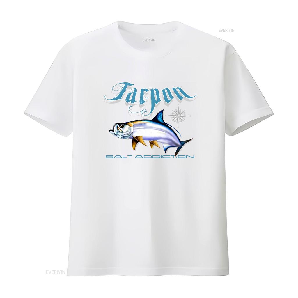 Salt Addiction Tarpon Fishing T Shirt Flats Design with Life Rod Reel Lure Baits vintage Washed Stylish Stretched graphic Soft