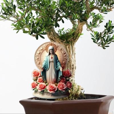 Blessed Mary Statue Christmas Decoration,Stakes,Landscape Ornament for Garden Flower