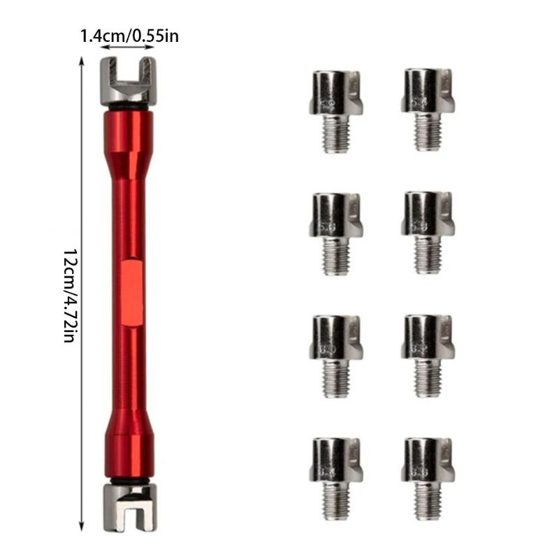 Professional Motorcycle Spoke Wrench Set for Adjusting Spokes from 5.0mm to 6.8mm Metal Construction with Storage Case