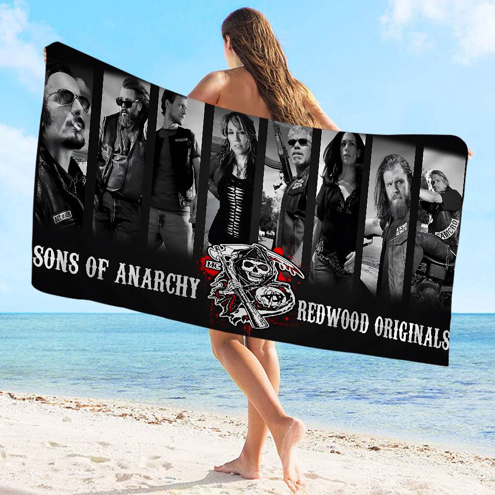Sons Of Anarchy TV Microfiber Printed Beach Towel Mountain Climbing Yoga Beach Swimming Running Absorbent Soft Towel