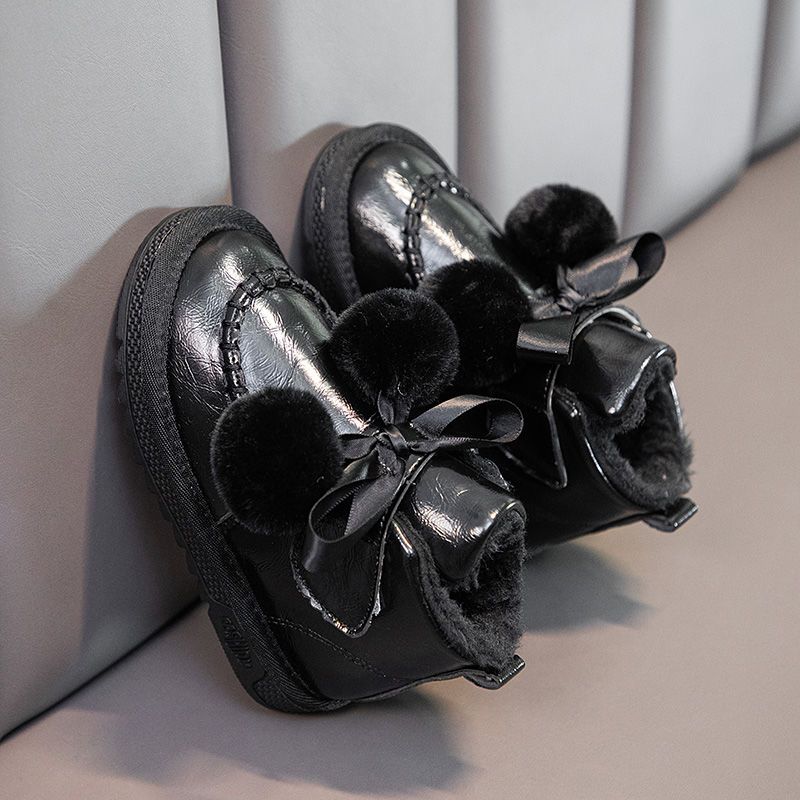 

Женские флисовые снегоступы и зимние детские утолщенные ботинки-челси с бантом Принцесса 36