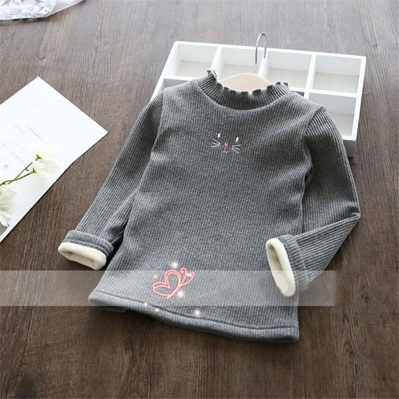 Fashion Girls Sweaters Winter Children Cartoon Kids Warm Velvet Thick Kids Sweater Girls Outwear