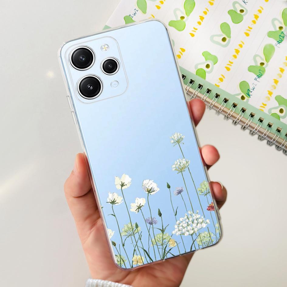 

For Funda Xiaomi Redmi 12 Case Global Version 2023 New Fashion Marble Butterfly Soft Silicone Phone Cover on Xiomi Redmi 12 Para Redmi 12