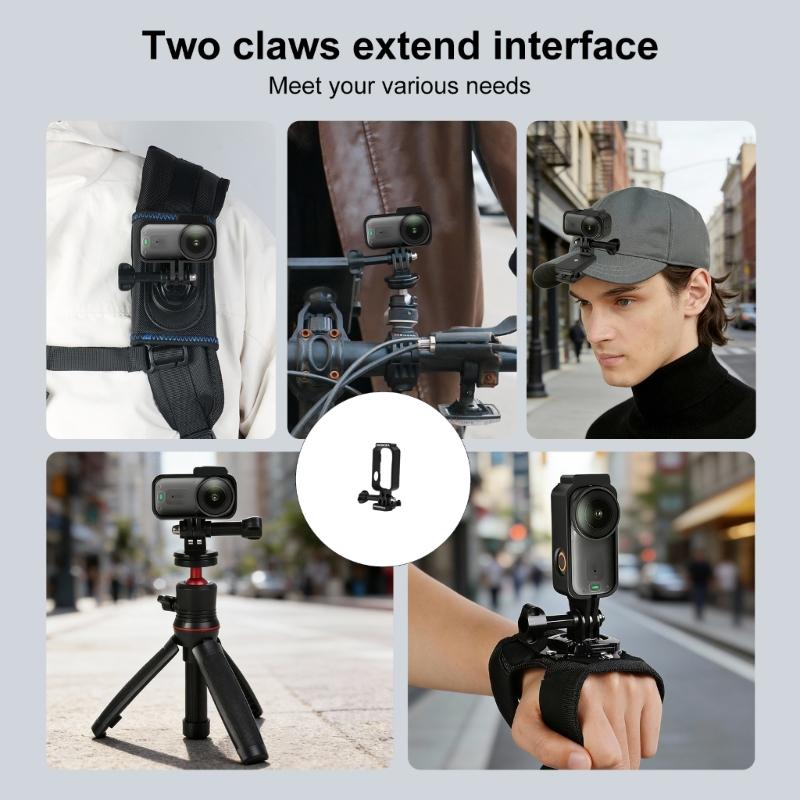 Protective Frame Bracket for Action Camera Featuring AntiDrop Design Cold Shoe Mount and Quick Setup Functionality