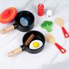 Children'S Wooden Simulation Playing House Pot Set, Kitchen Cooking, Cooking, Cutting, Cooking Utensils, Wooden Toys