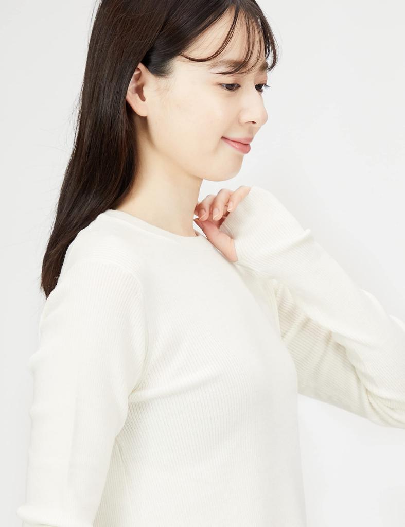 Mira Owen Crew Neck Rib Knit 09WNT224136 White Women's