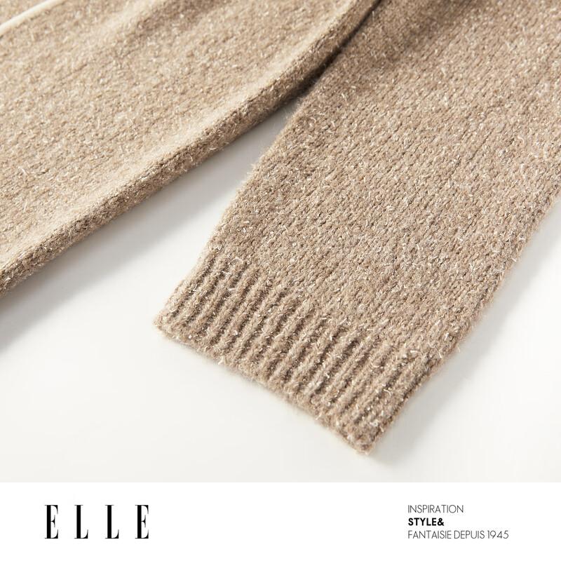 ELLE Women's French Lambswool Long Knitted Cardigan