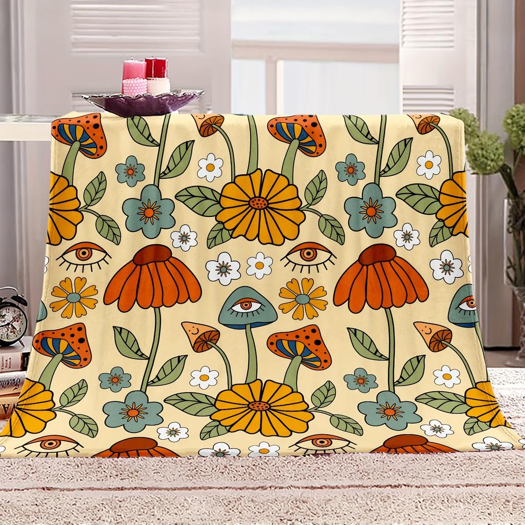 Fiori bohémien stampati digitalmente poliestere Camera da letto velluto flanella morbida copridivano coperta Pile morbido copridivano coperte