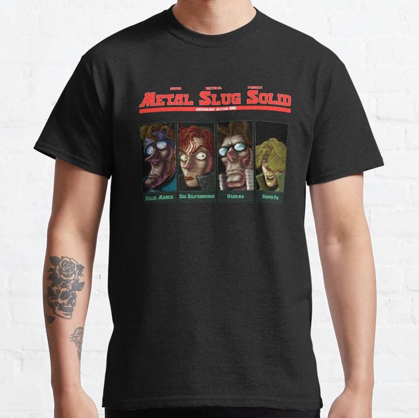 Vintage Metal Slug Pixel Fan Arcade Videospiel Shooting Gaming 100 Baumwolle Bedruckt Übergröße T-Shirt Grafik Herrenbekleidung