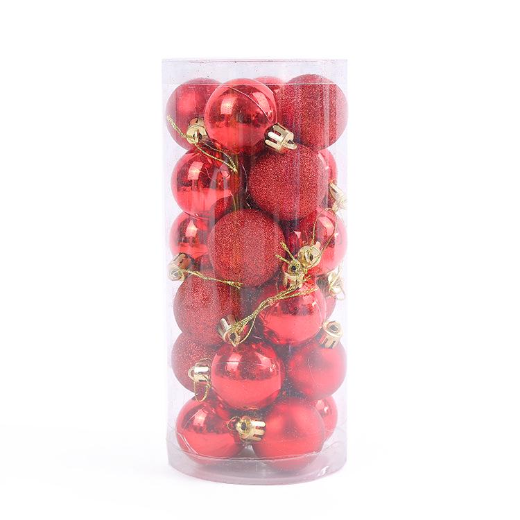 Creative 24-Piece Christmas Ball Ornament Set - Matte Pink Plastic Decorations for Holiday Gifts