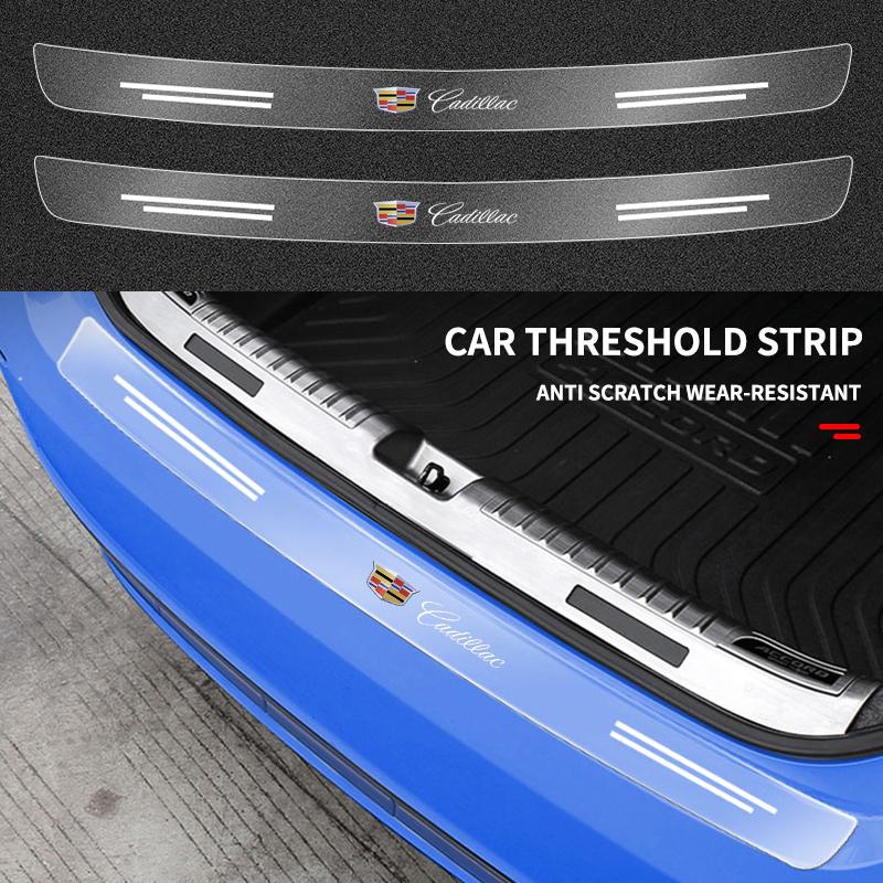 Autocollant de Protection Transparent pour Seuil de Coffre de Pare-chocs Arrière de Voiture Pour Logo Cadillac Escalade CTS ATS SRX XTS XT5 STS CT5 CT6 BLS XLR