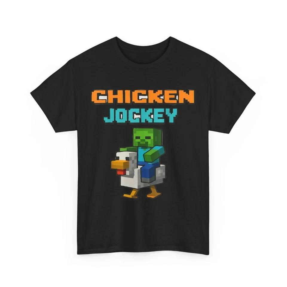 HOT Chicken Jockey T shirt, Zombie Pixel Art Zombie Gamer Funny Shirt S