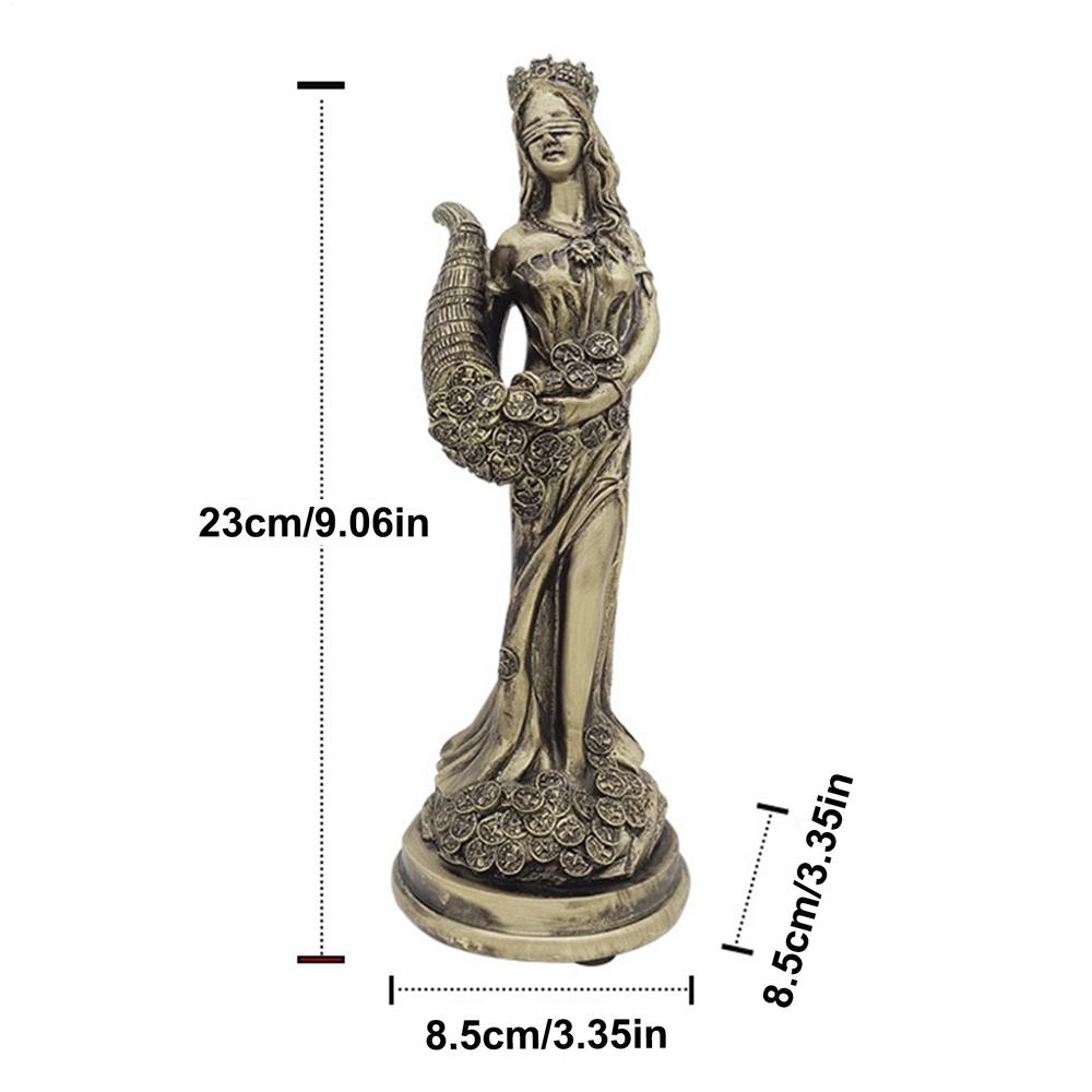 Goddess Fortune Statue Resin Miniature Greek Luck Lady Statue Good Fortune Sculpture Exquisite Home Interior Ornament for