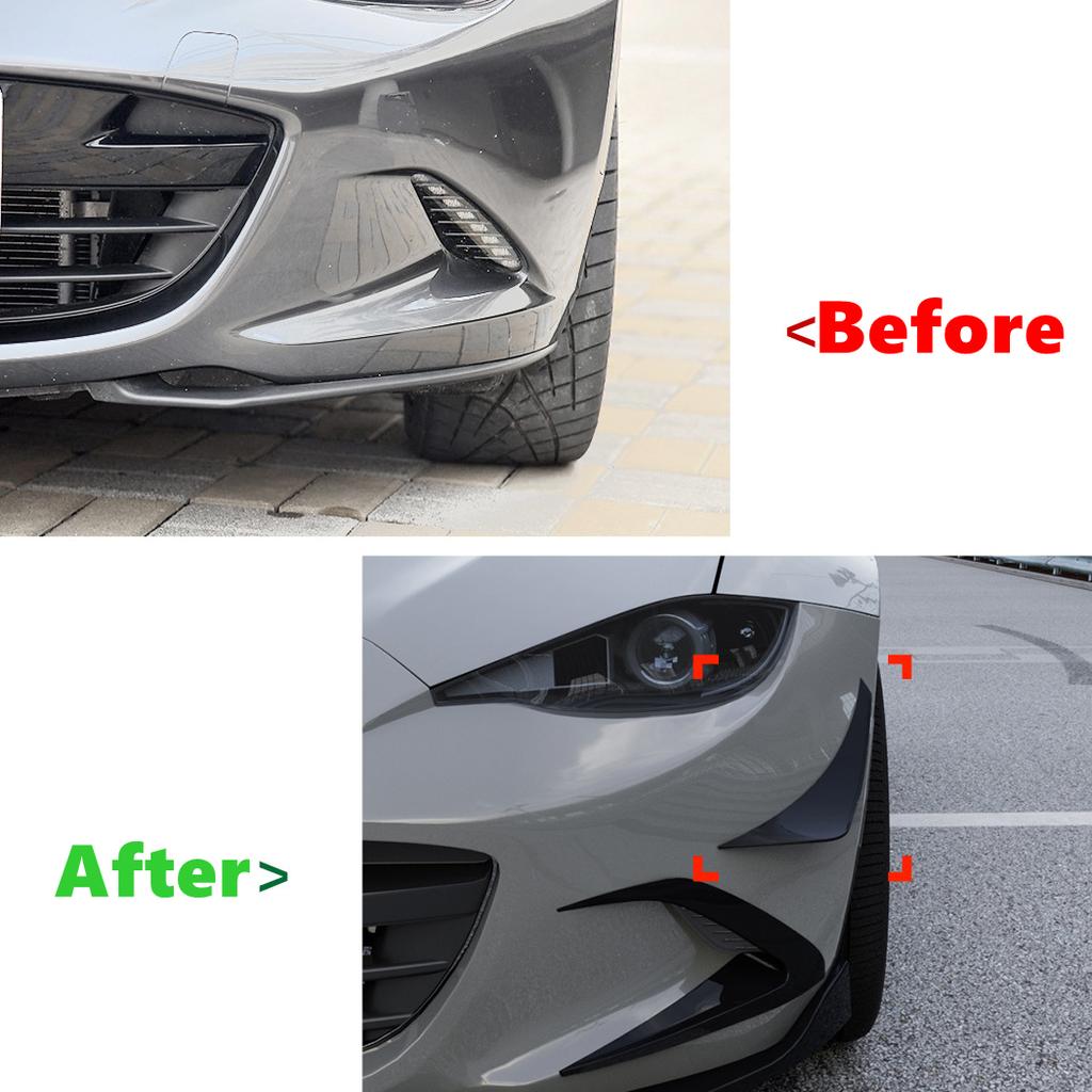 For Mazda Miata MX-5 ND 2016-2025 Front Bumper Spoiler Fog Lamp Cover Air Knife Splitter Body Kit