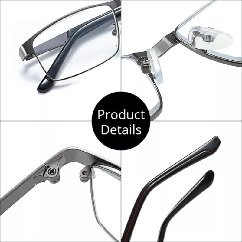 Pánské brýle na čtení Klasické Modré Světlo Blokující Brýle na Hypermetropii Retro Kovový Čtvercový Rám Brýle na Dálku +1.0 Až +4.0
