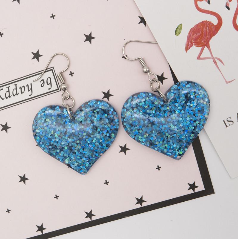 Versatile Iridescent Heart Earrings for Women - Japanese Korean Style