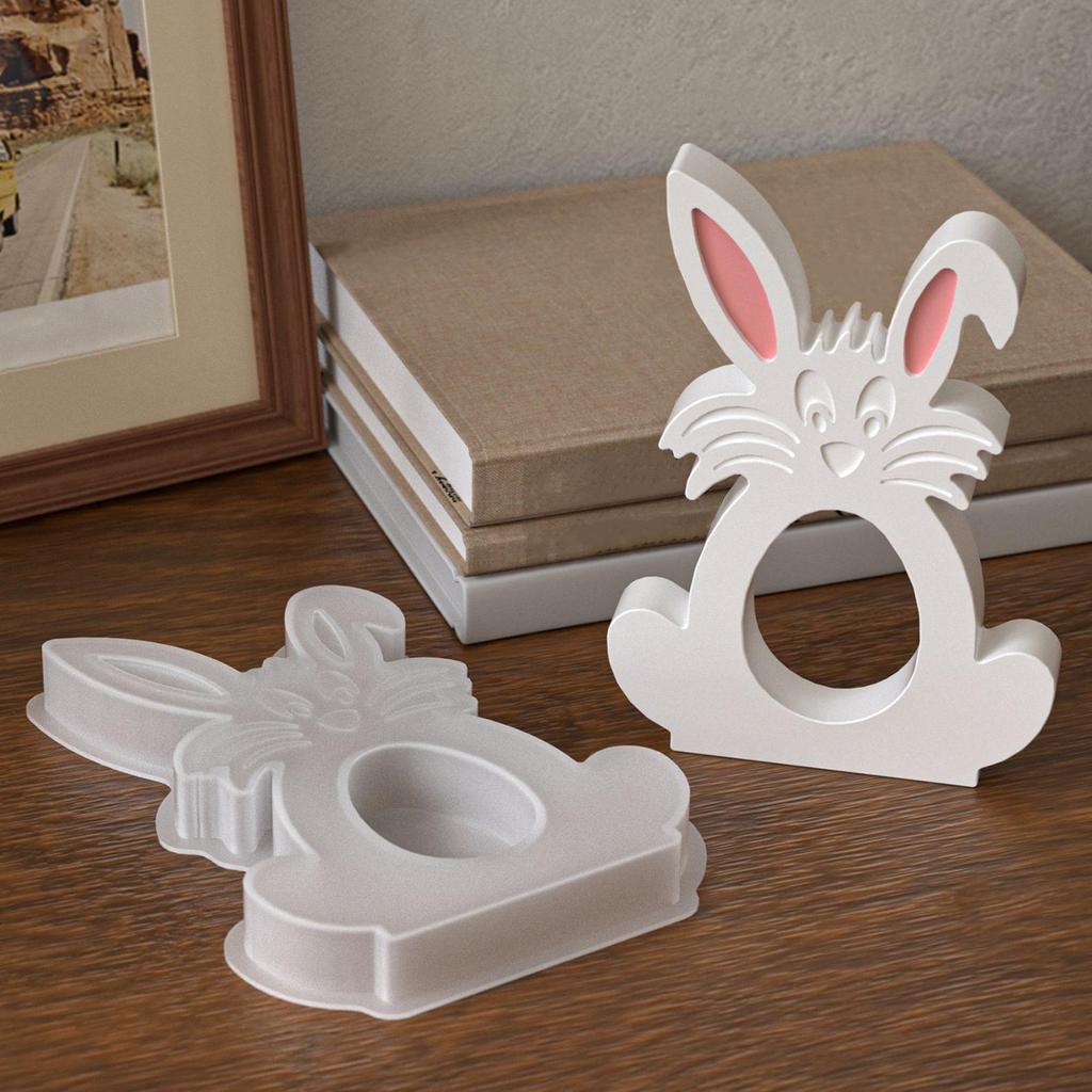 Silicone Molds Easter Bunny Ornament Silicone Mold DIY Rabbit Hanging Pendant Casting Molds For Rabbit Decor Plaster Resin Craft