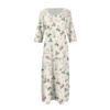 Dresses For Womens Vintage Print Tunic Waisted Midi Dress Summer Casual  3/4 Sleeve Dress