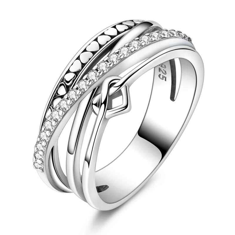 New Style 925 Silver Fashion Shining Zircon Ring Shiny Stone Simple Trendy Rings For Women Popular Wedding Jewelry Gift