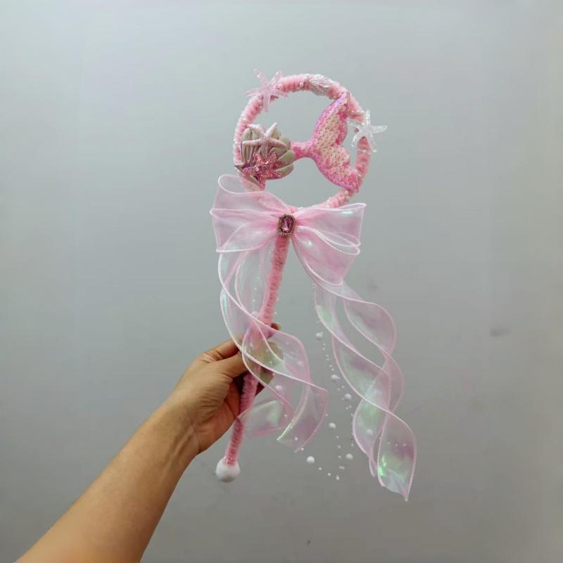 Eco-Friendly Parent-Child Mermaid Fashion Show Outfits - Handmade DIY Materials for Kids' Environmental Fashion