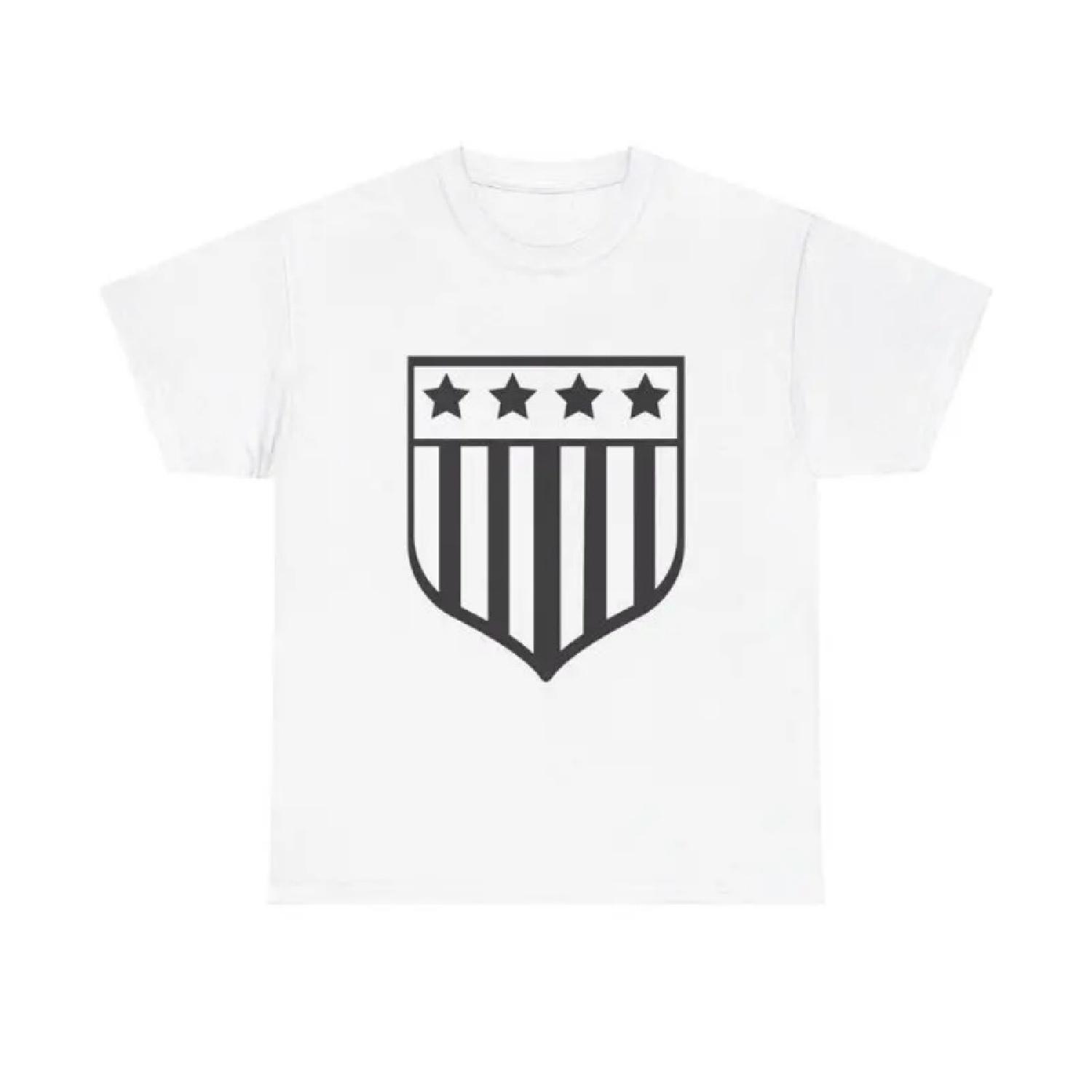 American Emblem T Shirt cool patriotic usa military shield flag badge crest XXXXXL белый