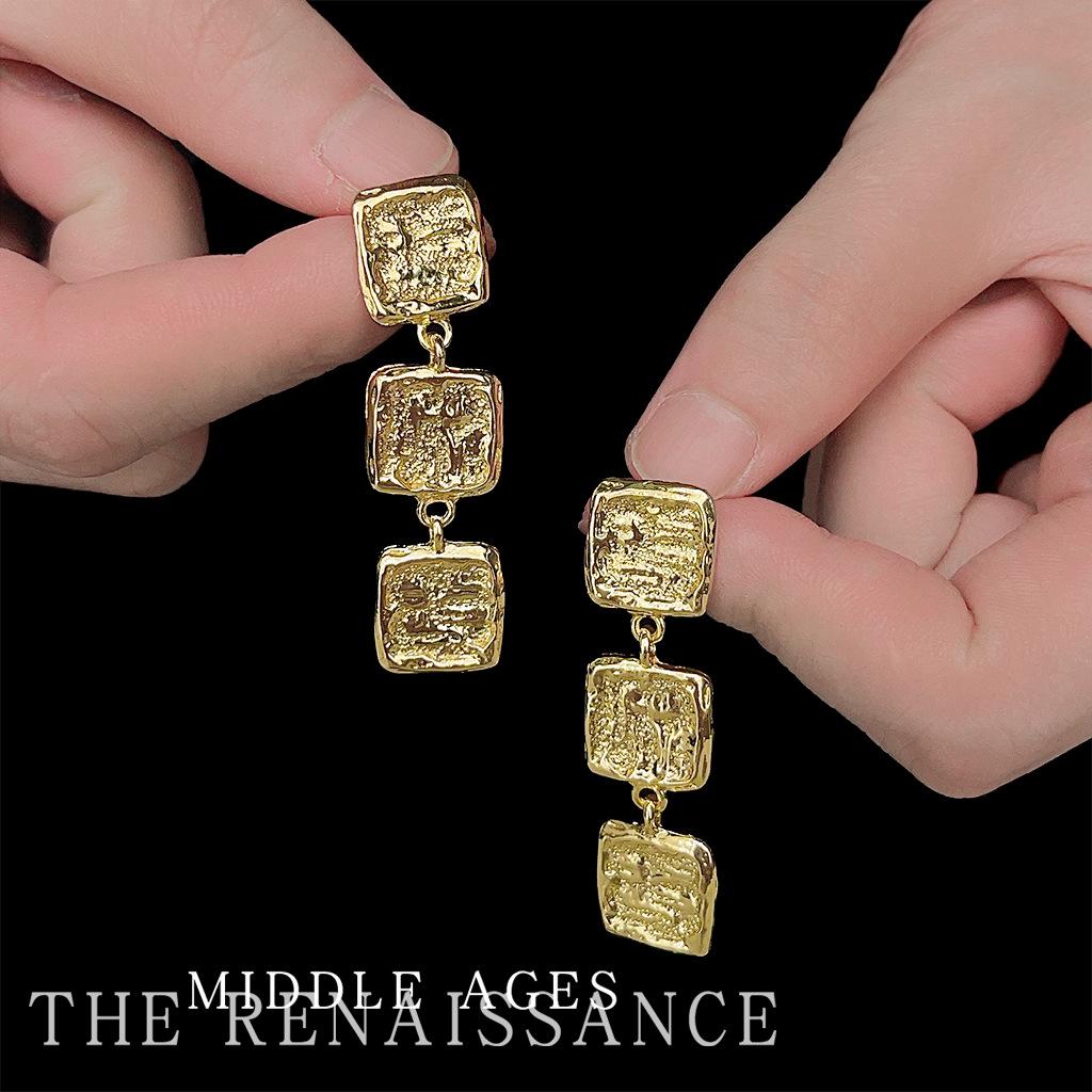 Преувеличенные массивные серьги-квадраты с длинной геометрической бахромой, темпераментные украшения для ушей