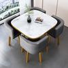 Modern Reception & Meeting Table Set: Office & Leisure Round or Square Dining Table with Chairs.