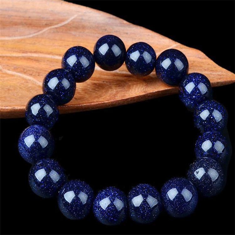 Factory Direct Supply Sky Blue Sand Stone Bracelet Scenic Spot Hot Selling Gem Beads Bracelet Blue Sand Stone Bracelet