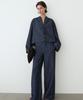 Masimodutti Linen Blend Wide Leg Denim Pants
