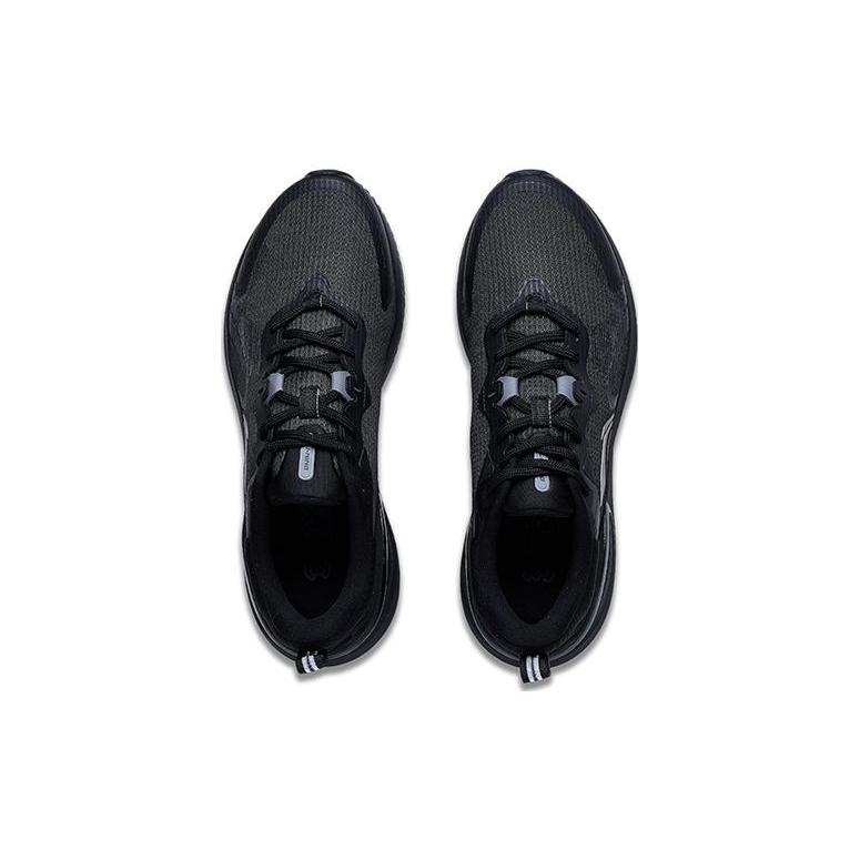 Li Ning Cushioning Slip Resistant Abrasion Resistant Lightweight Low top Running Shoes Men's Black ARST081-1