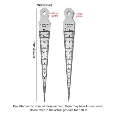 1-15Mm Stainless Steel Taper Gauge Feeler Inner Diameter Ruler Gap Hole Measuring Tool For Gap Taper Aperture Scale