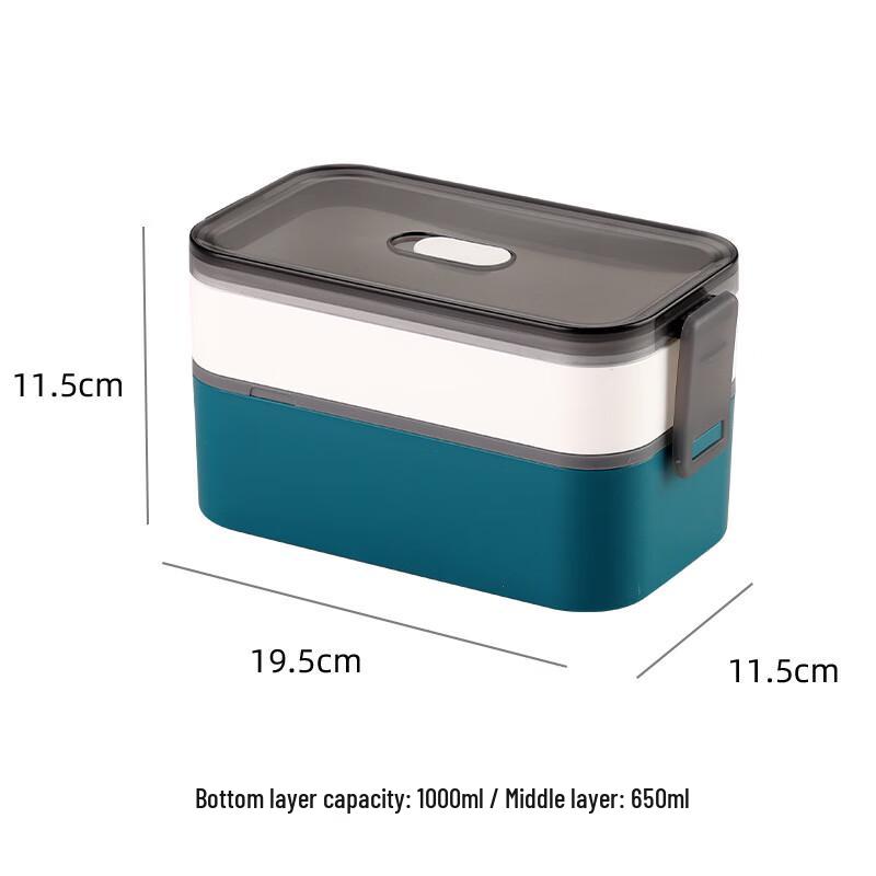 HA Microwaveable Double-Layer Bento Lunch Box 1650ml