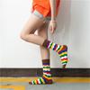 Bunte Streifen Kunst Socken für Herren Wintermode Regenbogenstreifen Zebra Muster Business Crew Unisex Dropship