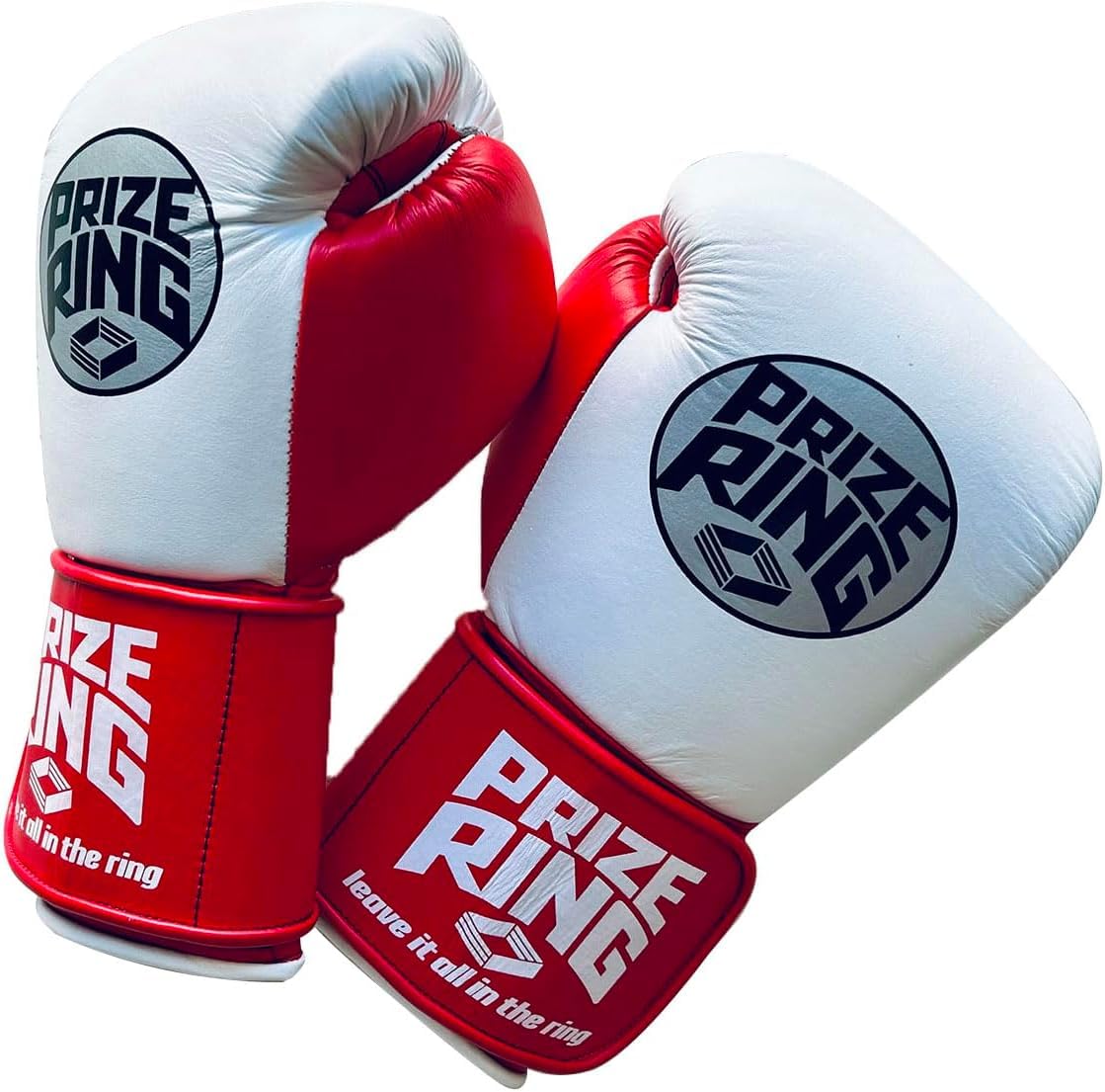 

PRIZE RING Boxing Gloves Genuine Leather 16oz Professional 5.0 White/Red червоний