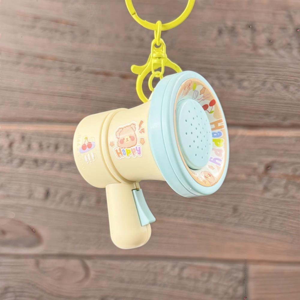 Candy Color Recording Speaker Music Keychain Cartoon Bear Handheld Speakers Toy  Bag Charm