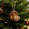 Yousheng Forest Animal Acorn Ornament 2D Acrylic Cozy Forest Christmas Ornament Woodland Creature Hanging Decoration for Xmas Tree Holiday Decor