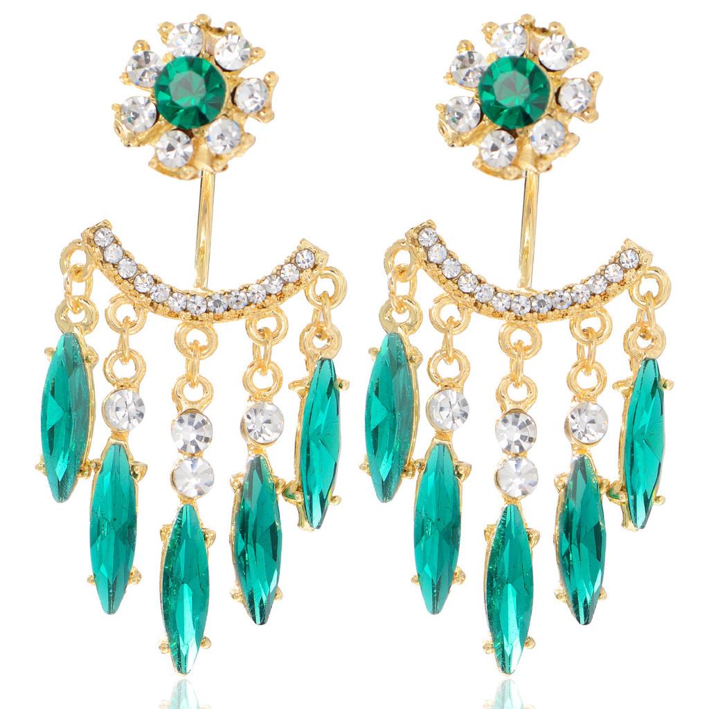 Vintage Ethnic Style Drop Earrings With Crystal For Women Spring